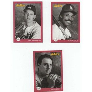 Lot Of 4 Vintage Studio 91 L.A. Dodgers Leaf Inc U.S.A Printed Collectible Baseb